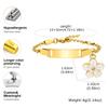 Personalized Name ID Bracelets for Baby Girls, Anti Allergy Gold Plated Stainless Steel Child Engrave Name Birthdate Bracelet