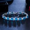 CMM Classic Light Blue Cubic Zirconia Square Tennis Bracelet