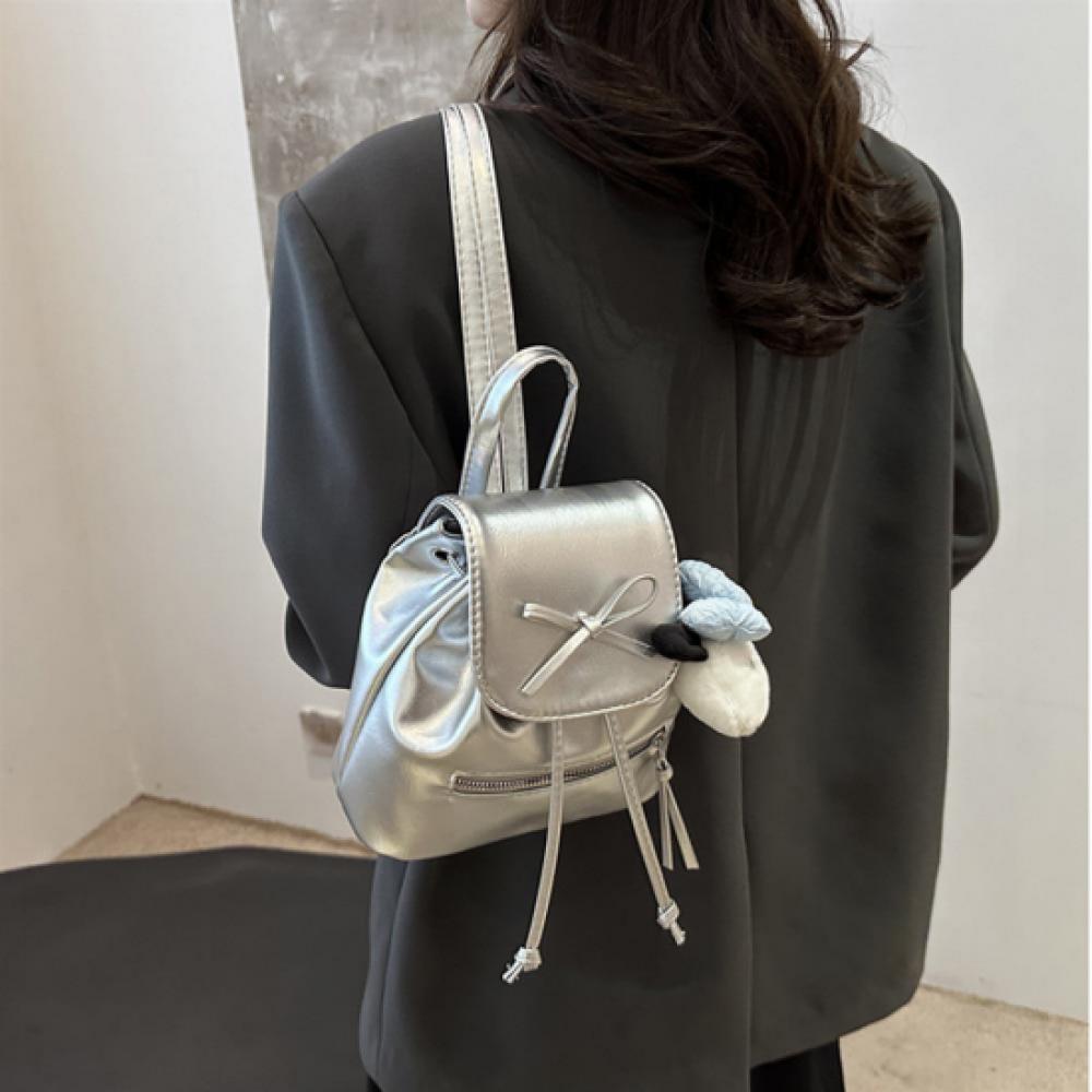 New ArrivalS Open Run Women S gloSSy Mini Backpack Keyring Strap Flap
