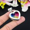 Rainbow Solar Quartz Gemstone Handmade 925 Steling Silver Pendant 2.17" KG-330