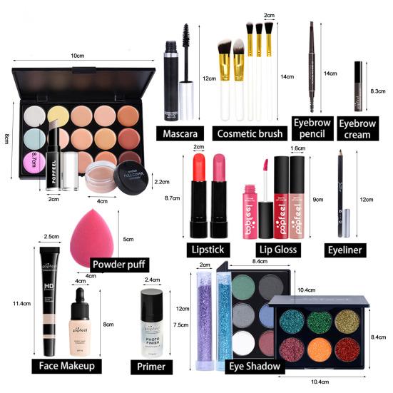 Popfeel 25 шт./компл. профессиональный комбинированный универсальный косметический набор