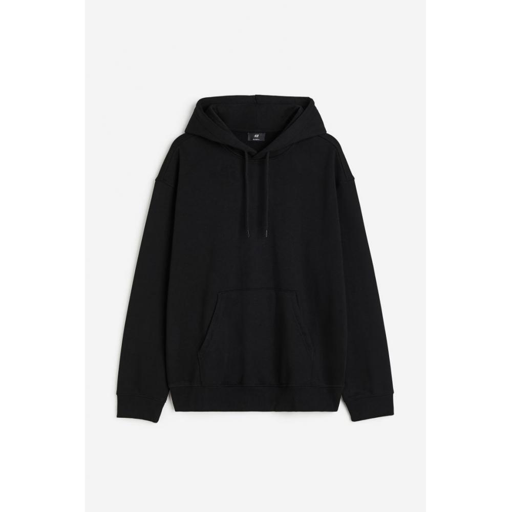 H M Loose Fit Hoodie Black