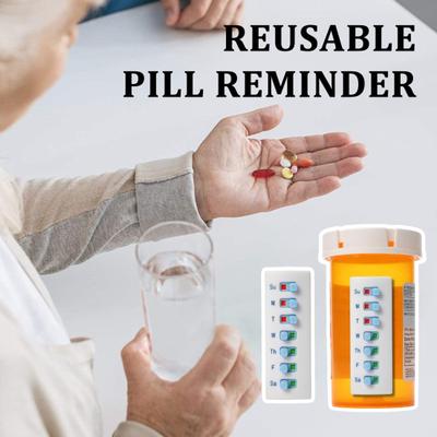 Инструмент-напоминание и трекер приема лекарств Yousheng, многоразовый, отклеивающийся и приклеивающийся, напоминание о лекарствах для питомцев, трекер с воскресенья по субботу, крепится к вашей бутылке