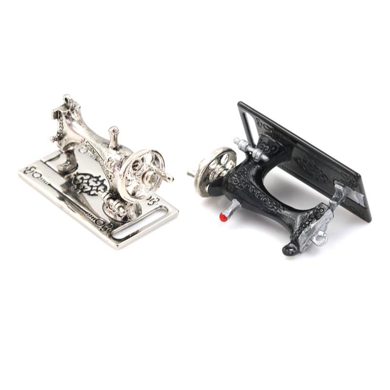 Металлическая швейная машина, украшение миниатюры кукольного домика 1:12 шкал, длина 3,5 см
