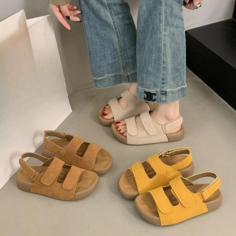 Новые сандалии на толстой подошве на липучках, универсальная повседневная спортивная пляжная обувь
