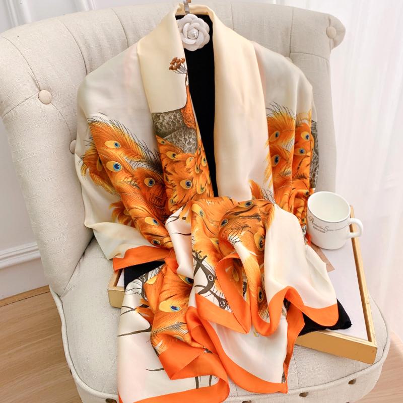 Luxury Brand Women Scarf Fashion Print Silk Scarves Summer Shawls And Wraps Soft Pashmina Lady Bandana Foulard Hijabs