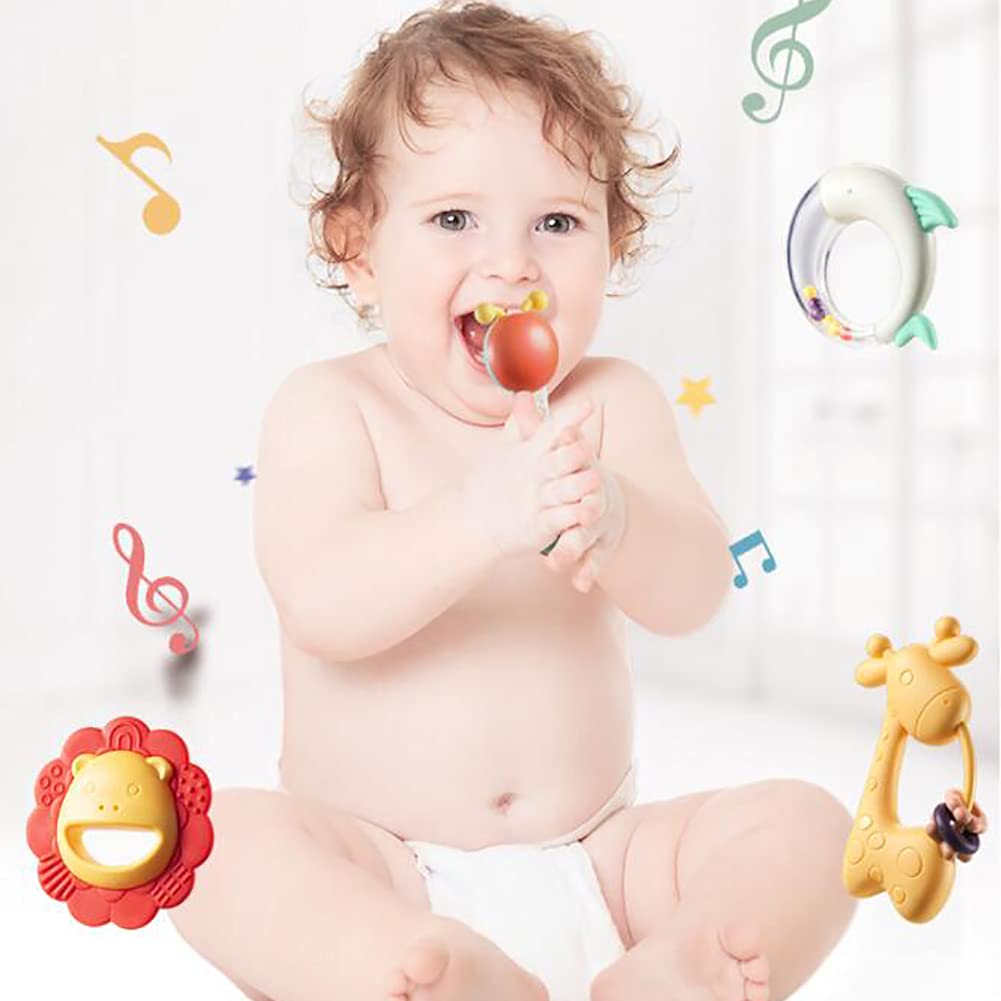 Bemixc Teething Rattle Set, 20-Piece Set (Storage Case Included), Perfect for Newborns, Baby Showers, and Educational Toys for Boys and Girls (0