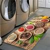 Beautiful Spices and Tableware Pattern Door Mat Kitchen Non-slip Floor Mats Bathroom Area Rug Bedroom Carpet