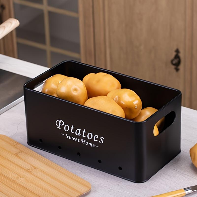 3 шт. герметичный металлический контейнер для хранения пищевых продуктов с деревянной крышкой-идеально подходит для лука, чеснока, имбиря, картофеля, томатов, кухонный органайзер