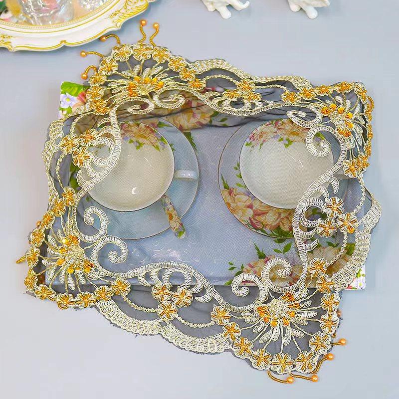НОВЫЙ бисер цветы вышитые скатерть чехол для стола свадьба столовая чай скатерть кухня Рождество украшение стола и аксессуары