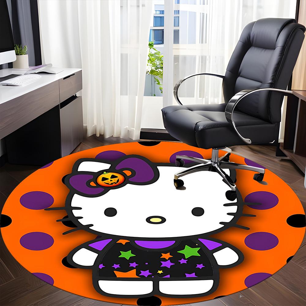 1 шт. Ковер-сиденье Hello Kitty для офиса, для помещений, нескользящий, моющийся, из полиэфирного волокна, коврик для офиса, можно стирать в машине