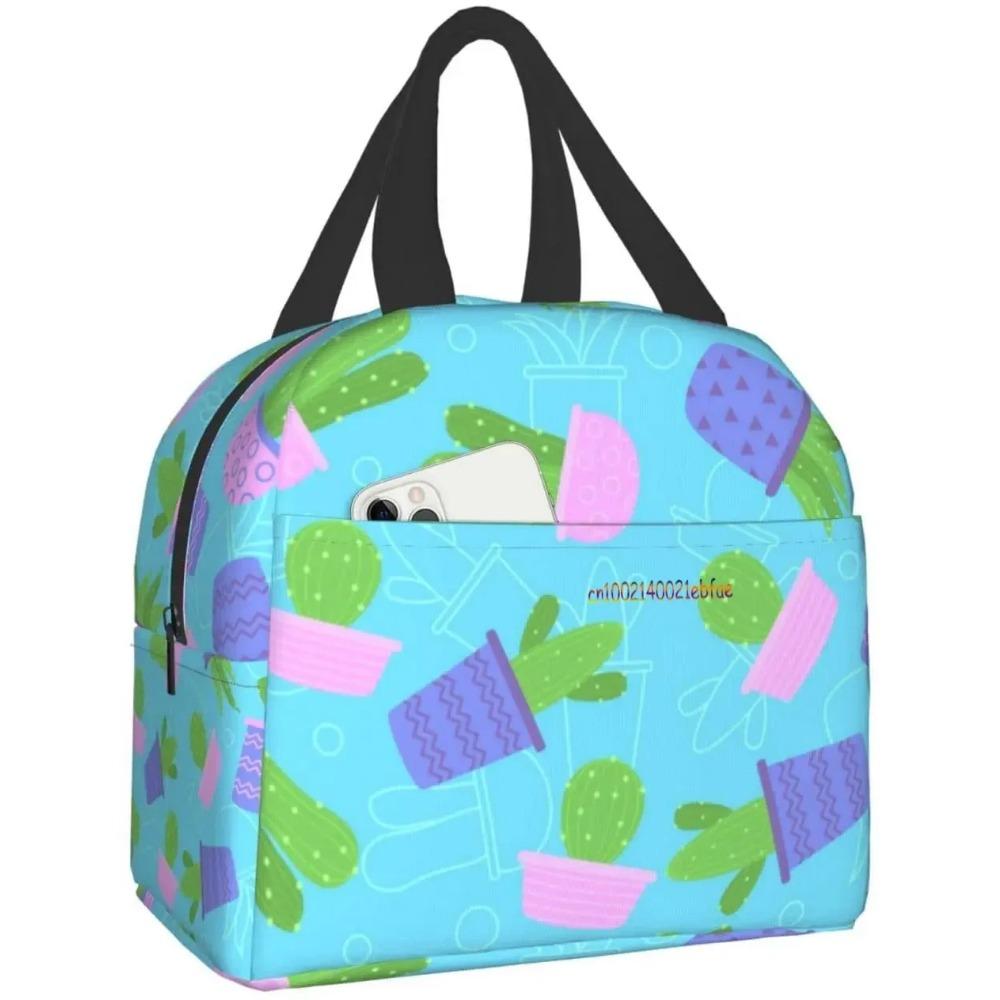 Kawaii Cactus Cinco De Mayo Lunch Bag Travel Box Work Bento Cooler Многоразовая сумка для пикника Изолированные контейнеры для покупок