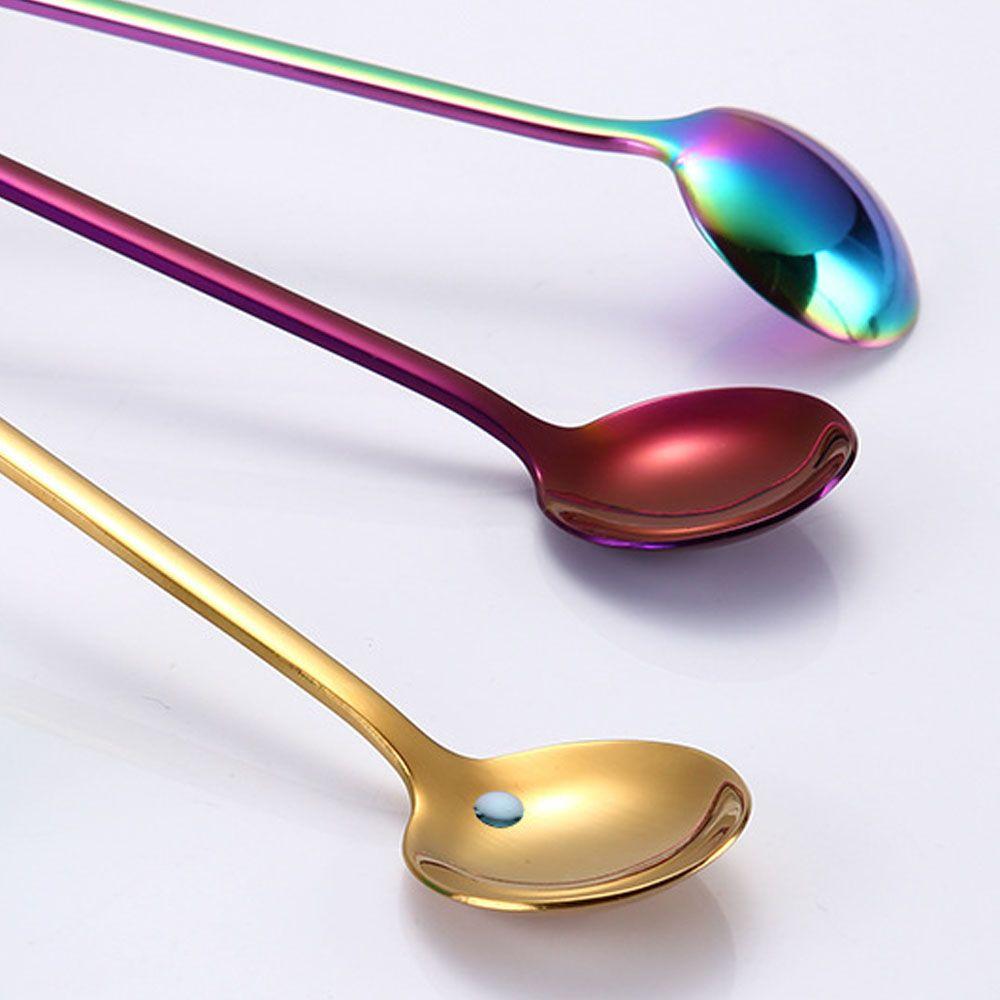 Eco-friendly Stainless Steel Kitchen Supplies Stir Spoon Tableware Ice Cream Spoons Coffee Scoop