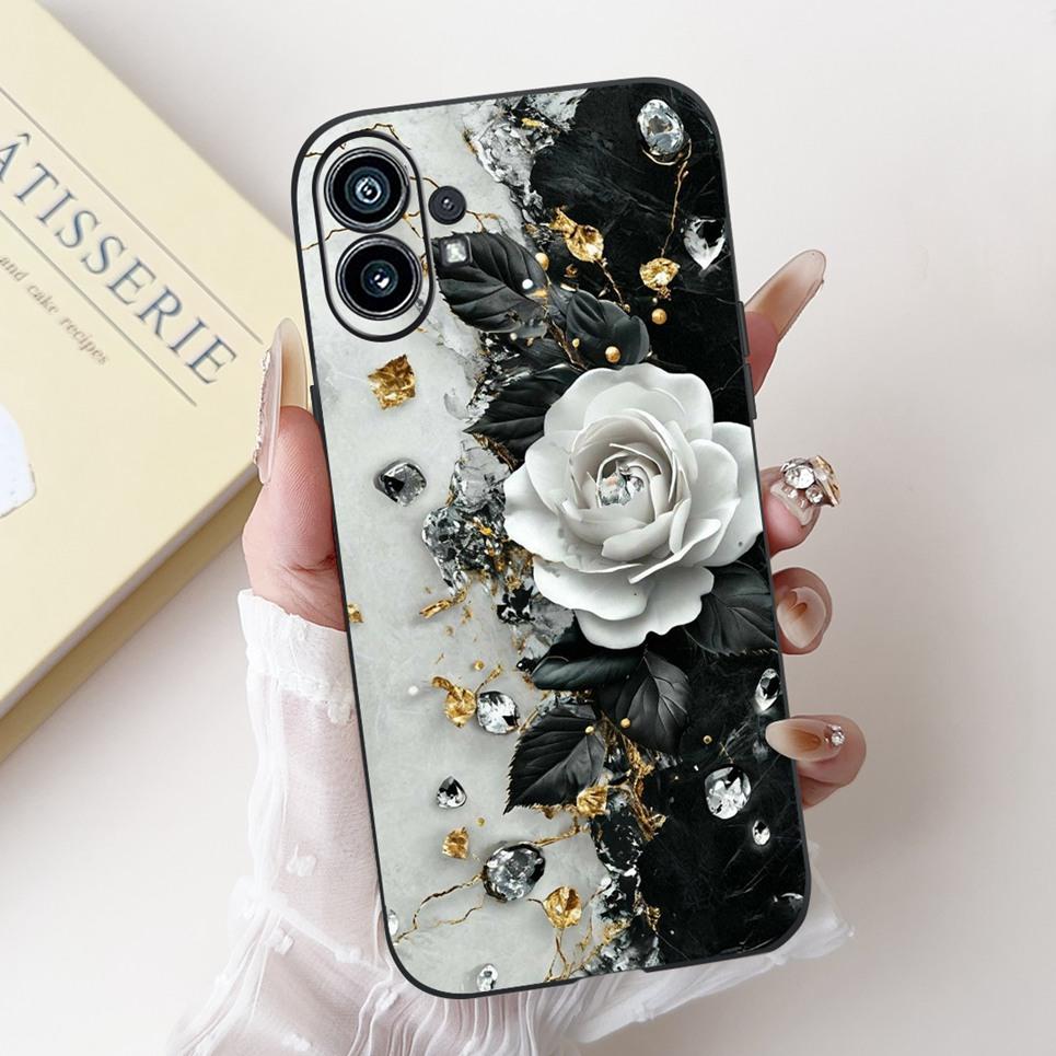 For Nothing Phone (1) (2) (2a) (3a) Pro Phone Case For Nothing Phone1 2 2a 3a Back Cover Cartoon Flower Bumper Soft TPU Silicone