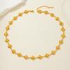 18K Gold Plated Clover Pendant Set Women Earring Necklace Bracelet Lightweight Fashion Jewelry