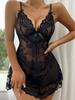 Sexy Hot Women's Lace Deep V Lingerie Set Babydoll Lady Fancy Underwear Female Costumes Adults Transparent Dress Nightie