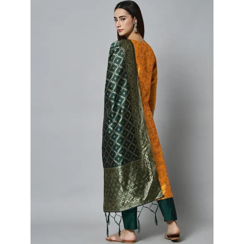 Women Designer Salwar Kameez Set Indian Party Wear Top Tunic Kurti Cotton Silk VSO-1751 C