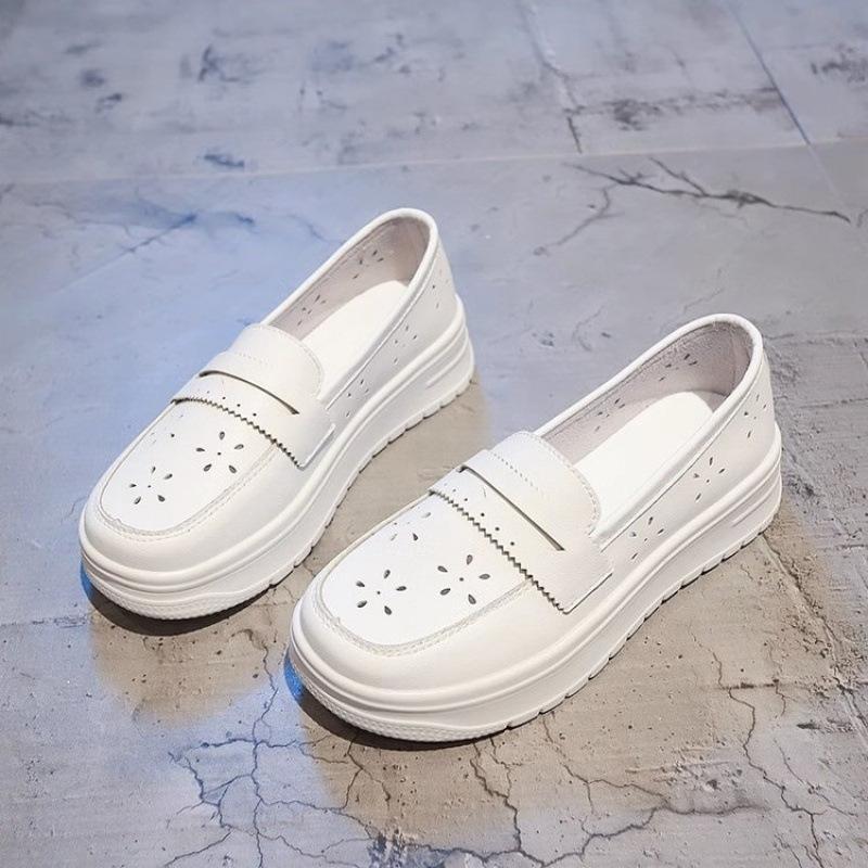 Nurse Shoes Women's Soft Sole Breathable Not Tired Feet Summer White Work Shoes Thick Sole Heightening White Shoes Medical Shoes