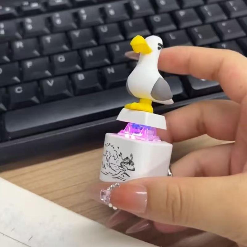 Милая чайка 3D Кастомная клавиша Скрипучий звук Забавный декор для офиса Игровой механической клавиатуры