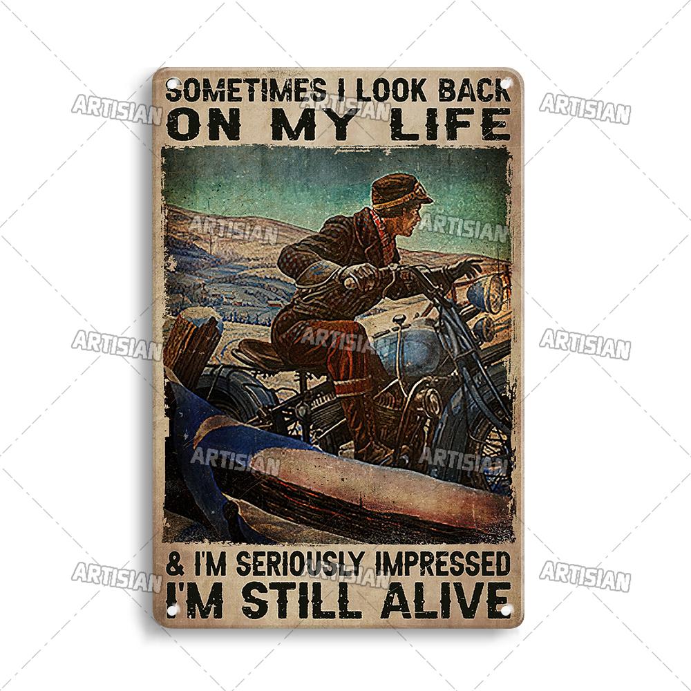 Retro Motorcycle Metal Tin Sign Classic Metal Plaque Man Cave Garage Wall Decorative Rusty Metal Sign Industrial Decor
