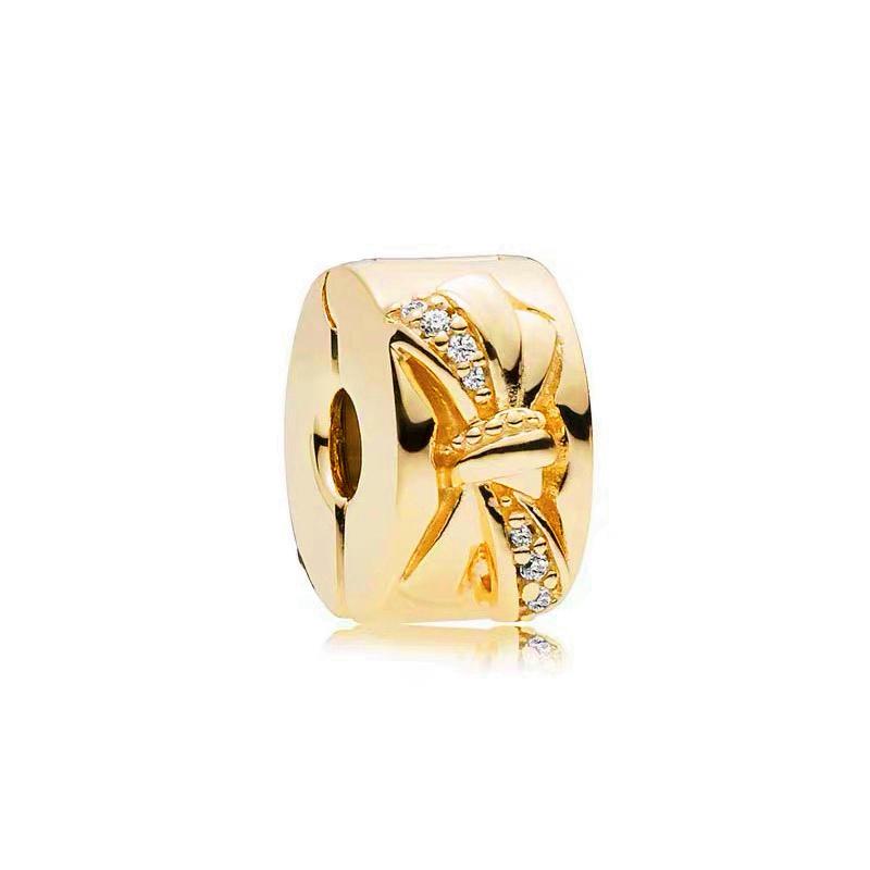 Sparking Gold Animal Heart Clip Charm Beads Dangle Fit Original Snake Bracelet Necklace Beads For Diy Jewelry Women Gift