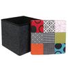 [R0290] - Multicolored 'Patchwork' Storage Pouf Box - 38x38x38 Cm