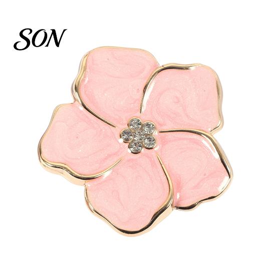 Elegant Flower Shaped Handles Petal Cabinet Knob, Drawer Pulls with Rhinestone Center, Zinc Floral Knobs Alloy Dresser for Bedroom And Kitchen
