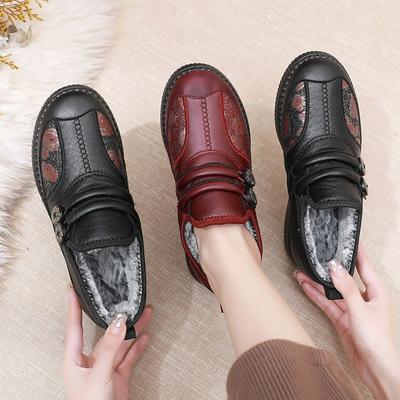 Зимние хлопковые туфли для мамы Нескользящая мягкая подошва Утолщенные плюс бархат Теплые женские зимние ботинки Женская обувь Нескользящая и износостойкая