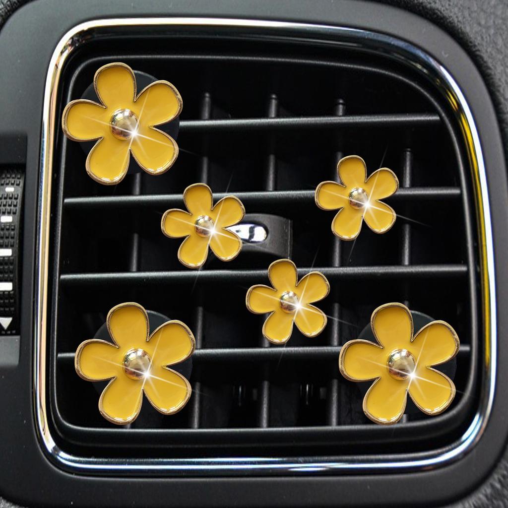 6 шт./компл. Автомобильный выпускной клапан для духов, освежитель воздуха, кондиционер, ароматерапия, маленькая ромашка, предметы интерьера, подарки