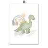 Cartoon Boho Dinosaur Rainbow Sun Cloud Nursery Wall Art Canvas Painting Nordic Posters And Prints Pictures Baby Kids Room Decor