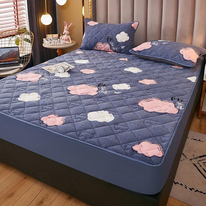 3 шт./компл. бархатное покрывало из ягненка, толстый стеганый коралловый бархатный чехол для матраса