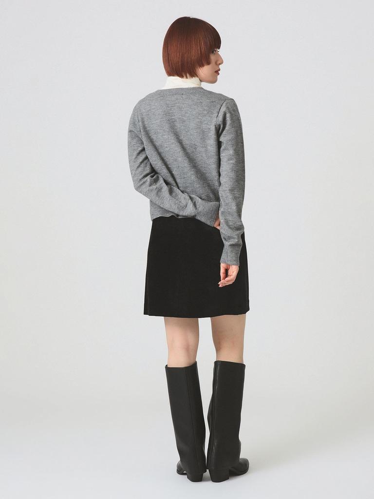 Ray Beams Women's Large/Small Knit Beaded Crew Neck Cardigan, Gray, One Size