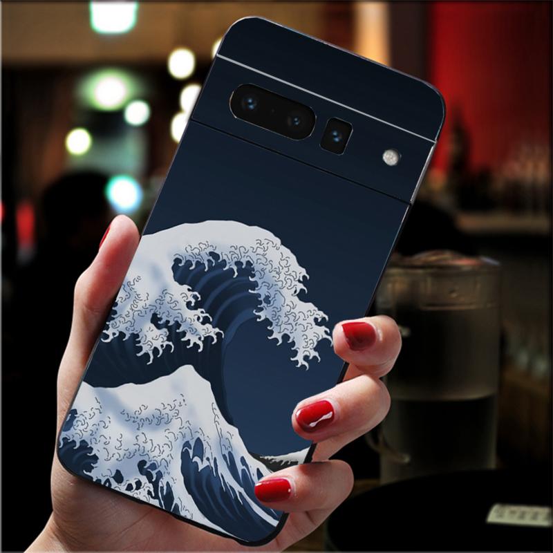 Чехол для телефона Google Pixel 8 7 Pro 7a 6A 6 Pro Pixel 8A 4A 3A 4 XL Pixel 5 6 4 3 3A XL в японском стиле Art Wave Case