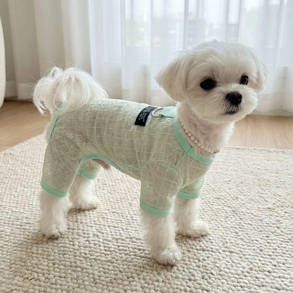 Hollow Mesh Dog Clothes Breathable Dog Outfit Pet Four-legged Wear Indoor Outdoor Use