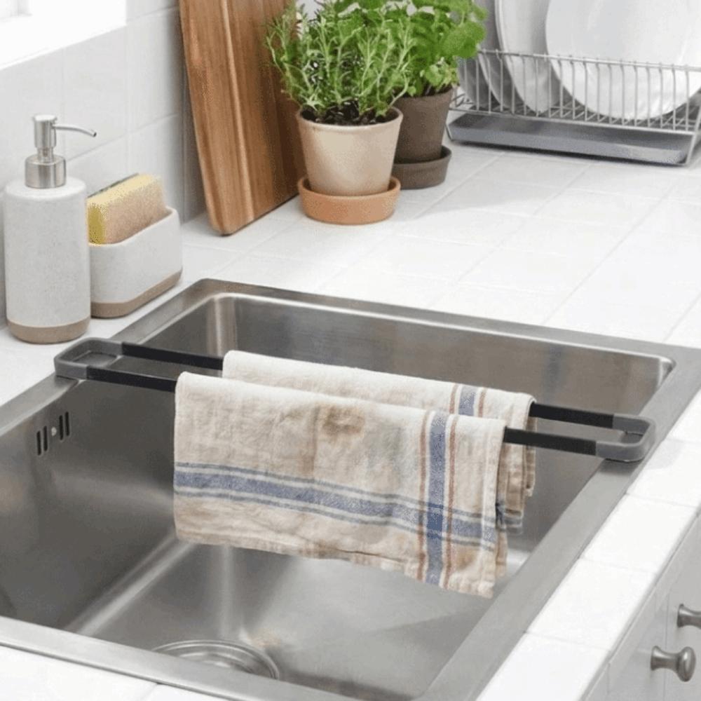 Space Saving Sink Organizer Metal Dish Drying Rack Sponge Holder Sink Rack  Kitchen