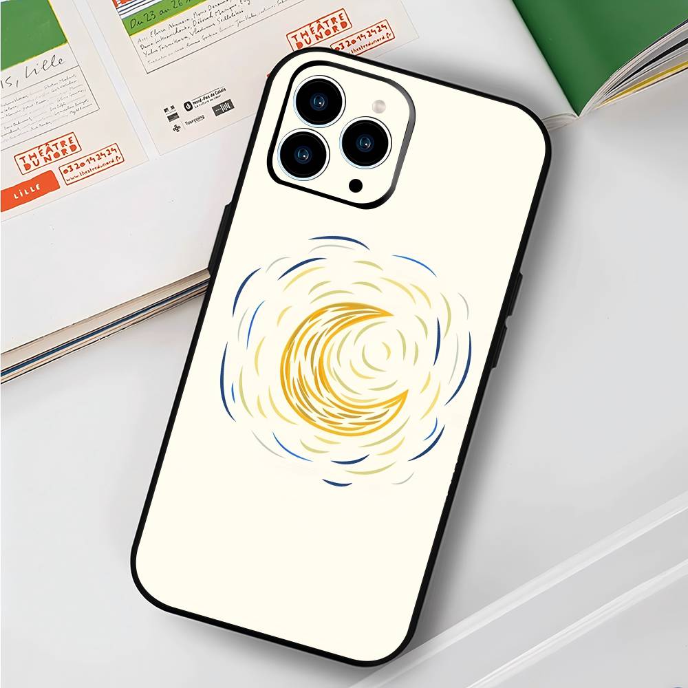 Милый рисунок для iPhone 17 Air 16 15 14 13 12 11 Pro Черный Мягкий Чехол для Телефона