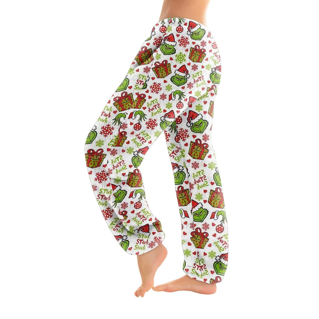 Women's Solid Color Trousers With Cuffs Casual Pants And Pajama Pants