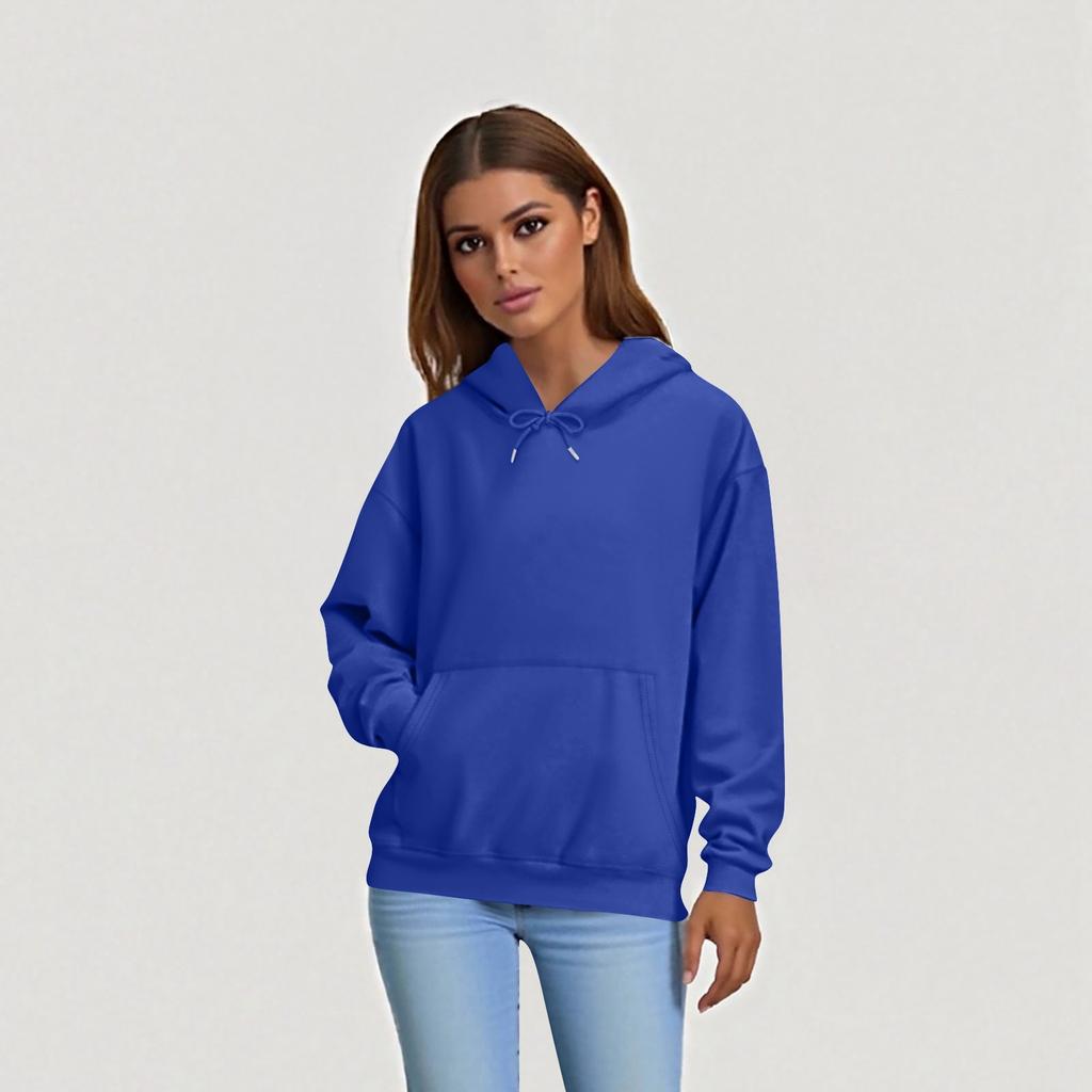 Женская Мода Повседневная Толстовка Длинный Рукав Однотонный Топ