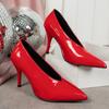 Fashion Stiletto High Heels Women Spring and Autumn New Temperament Patent Leather Sexy Versatile Pointed Toe Shallow Single Shoes