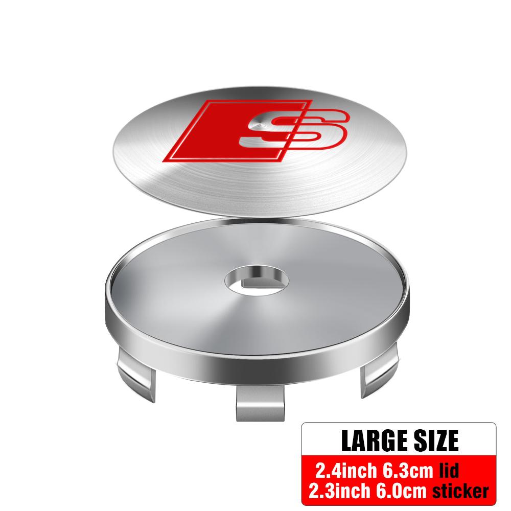 For Audi A5 4PCS Car Wheel Center Hub Caps Auto Rim Cover For Audi A3 8P A4 A6 C6 B8 Sline RS B6 B5 B4 B3 A1 A2 A7 A8 C5 C7 Q1 Q2 Q3 Q4 Q5