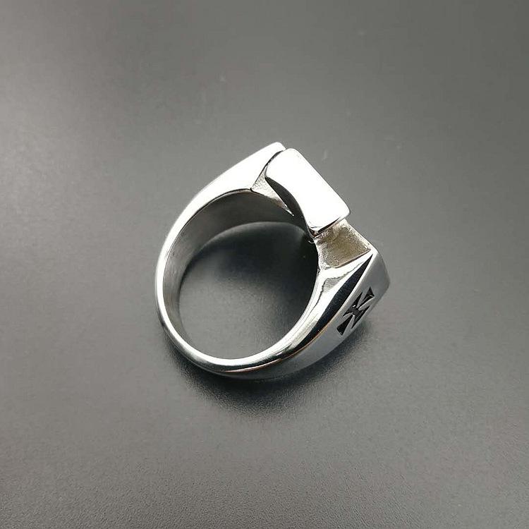 Винтажные серебристого цвета мужские кольца из нержавеющей стали Броня Щит Тамплиер Крест Крестоносца Средневековый Печать Ретро для Мужчин