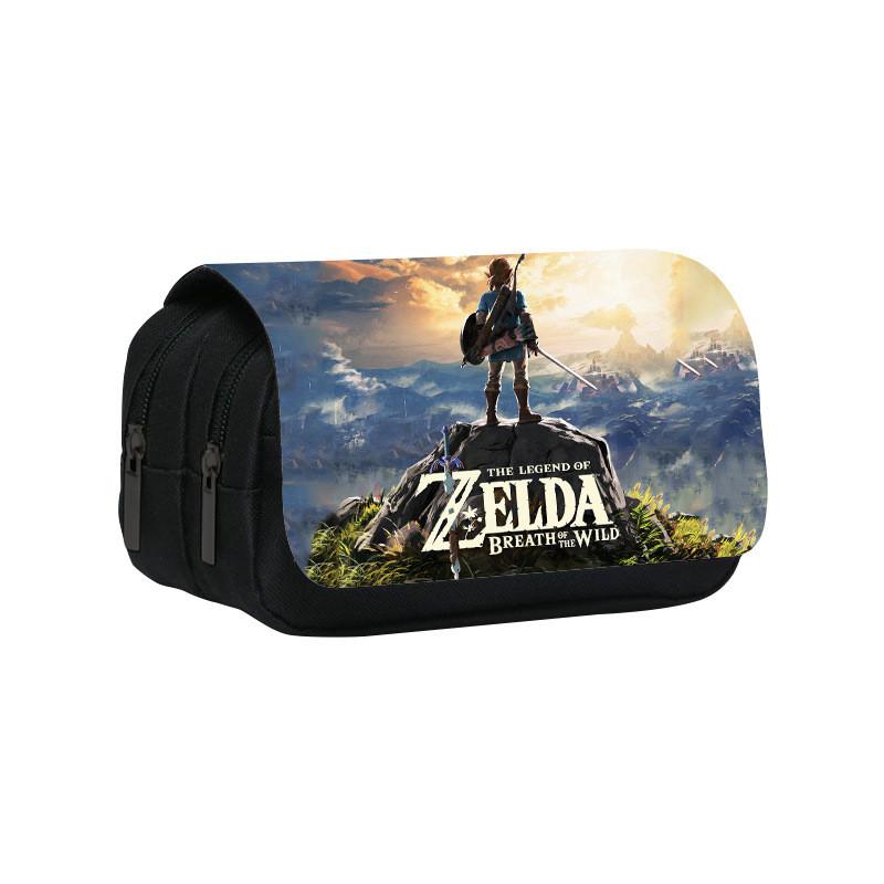 Двухслойная книжка-чехол с узором в стиле Zelda, пенал для хранения канцелярских принадлежностей для студентов и офиса