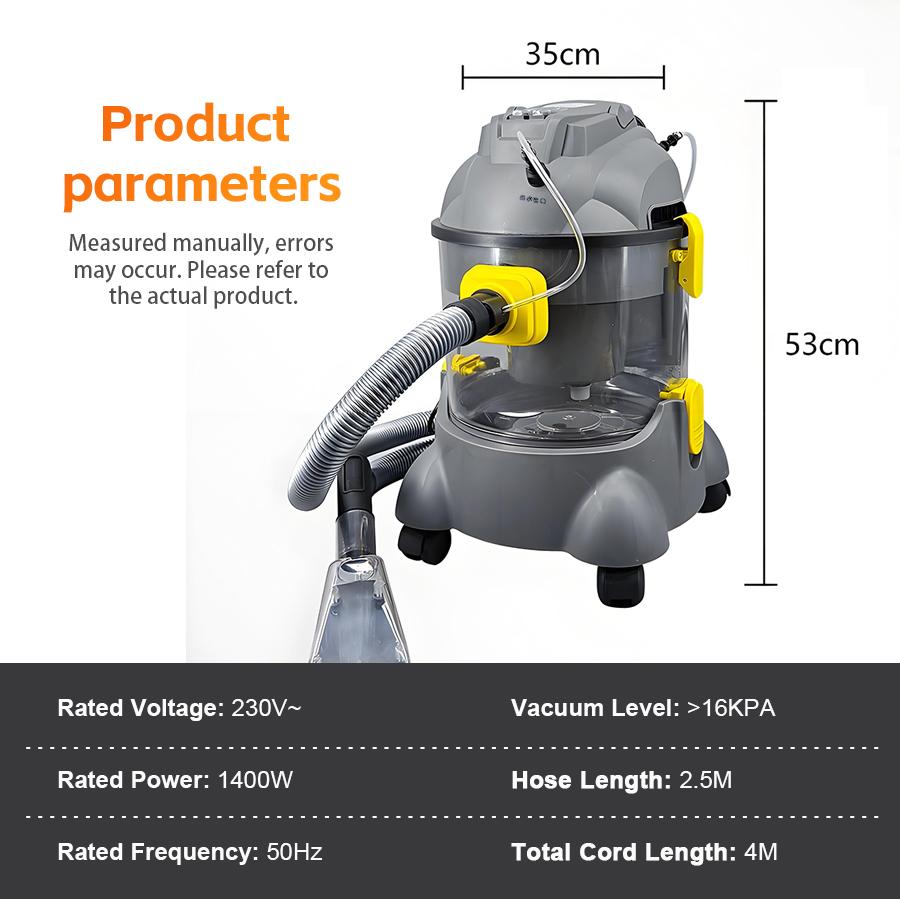 Спрей и пылесос 3-в-1 Экстрактор для ковров Машина для чистки обивки Пылесос для влажной и сухой уборки с распылителем для чистки автомобиля