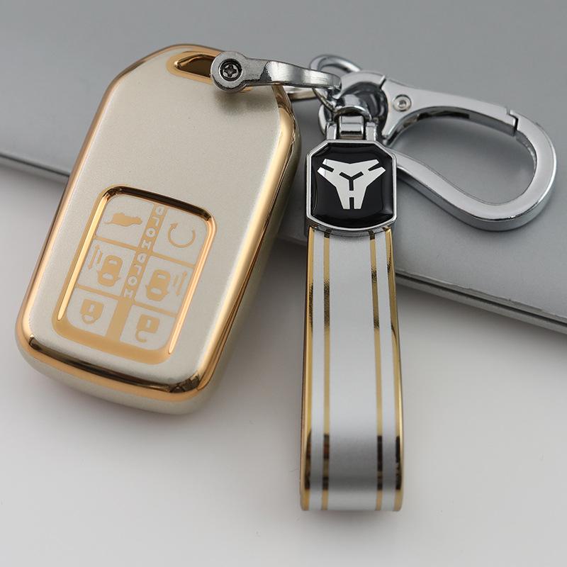 Чехол из ТПУ для ключей Honda Odyssey Цвет «Текучий песок» (Champagne Gold) на 6-7 ключей