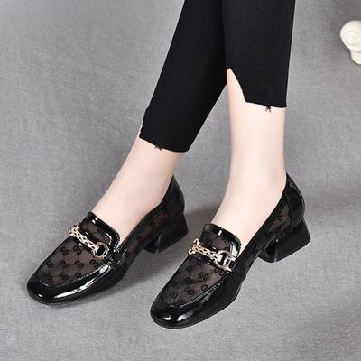 Женская летняя обувь на каблуке для женщин 2024 года, черные, с квадратным носком, низкие, элегантные, прозрачные, Beau Today, скидка, весна