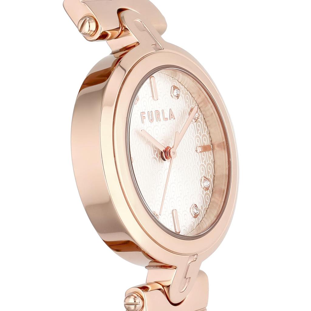 Часы с серебряным циферблатом из нержавеющей стали, кварцевые, 32 мм, часы WW00041007L3, розовое золото [Furla] ARCH-BAR женские [Товар]