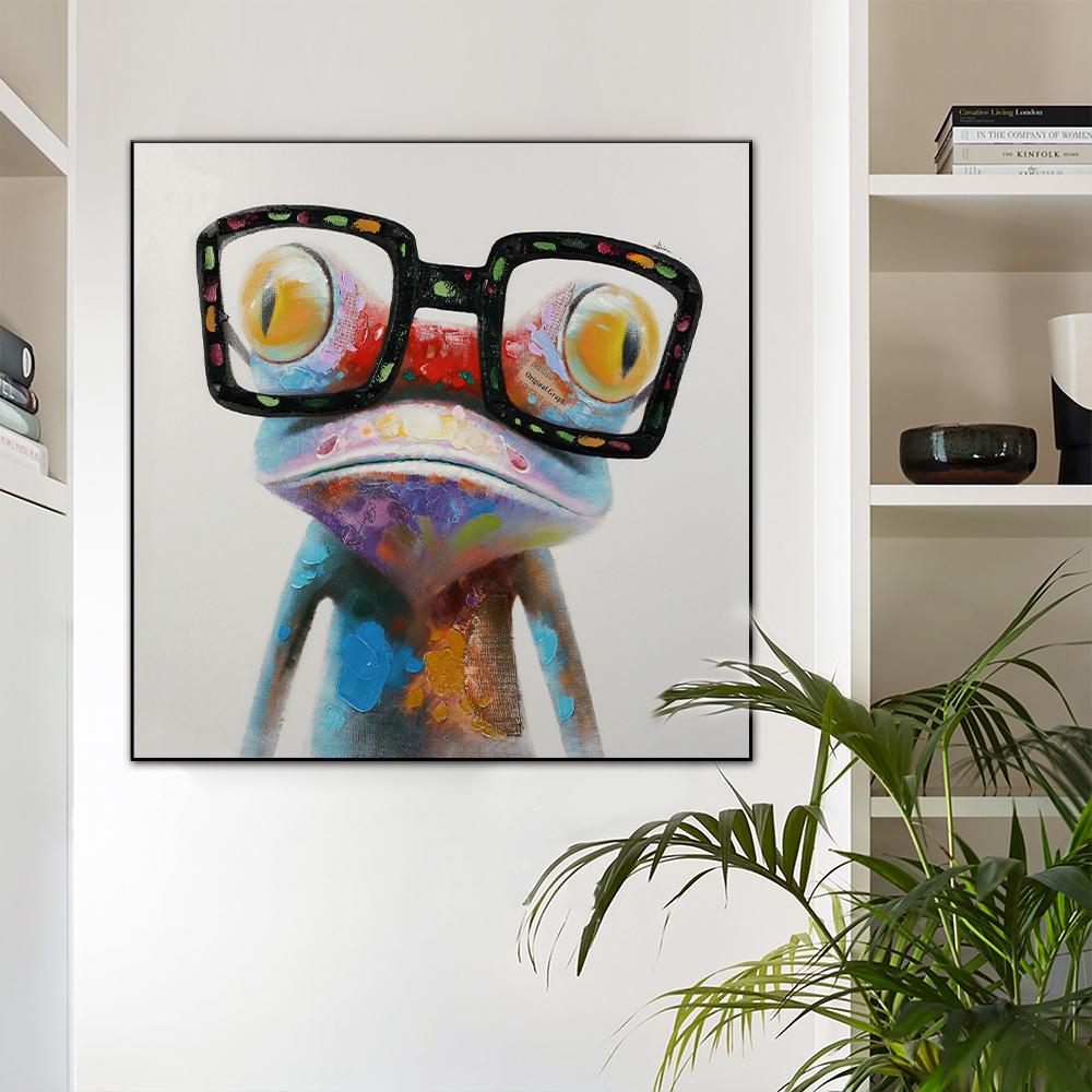 Милые лягушки, граффити, художественные картины на холсте, абстрактные постеры с животными и принты на холсте, настенная художественная картина для декора гостиной