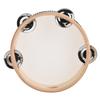 Wooden Handheld Tambourine Hand Drum with Bells Jingles for Early Education (6in)