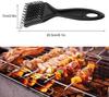 Brosse à gril - Brosse à gril en métal - Acier inoxydable - 2 pièces - Facile à utiliser - Noir