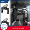 For Benz GLC GLK 2pcs New Double-Head Car Emblem Hooks Rear Seat Hanging Storage Holder Phone Bracket For Mercedes Benz AMG A B